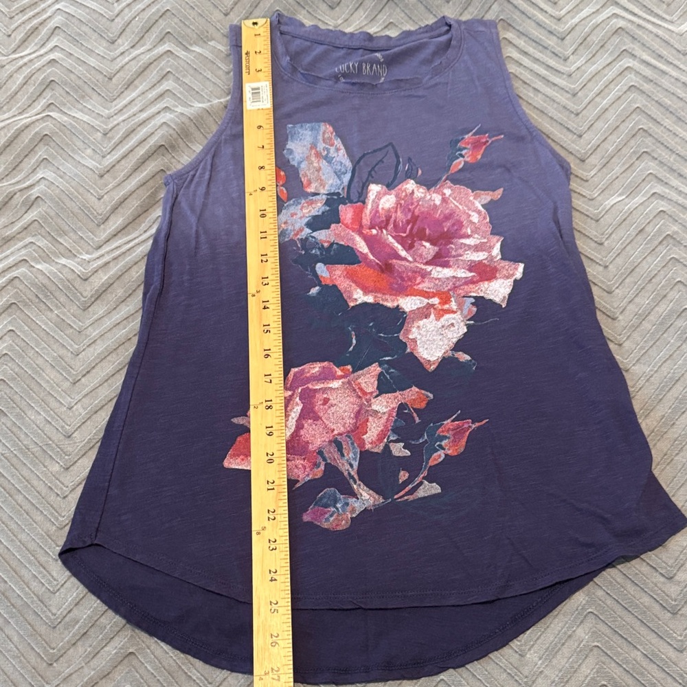 Lucky Brand Dark Purple Floral Tank Top - Picture 5 of 6